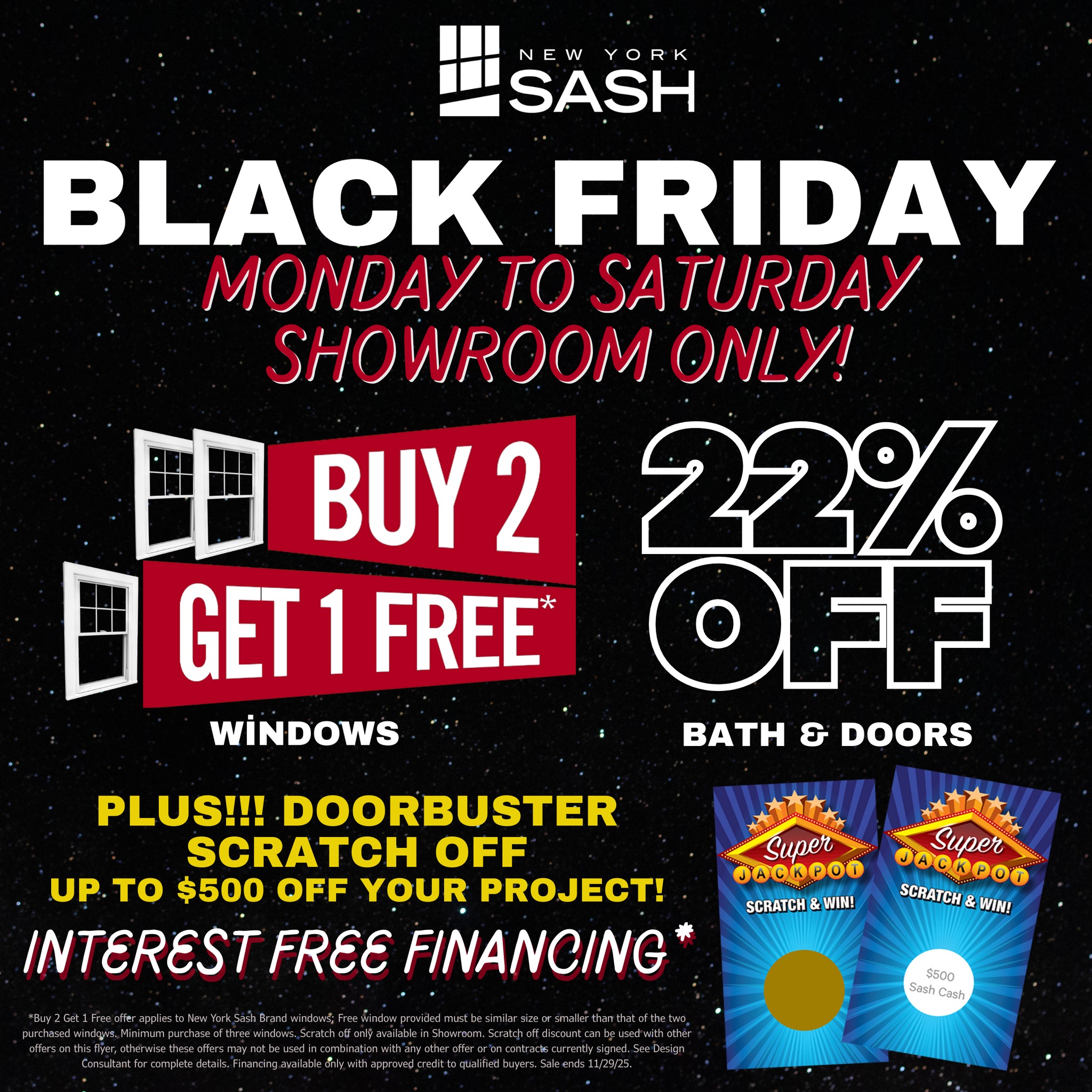 Black Friday Buy 2 Get 1 Free Window Sale
